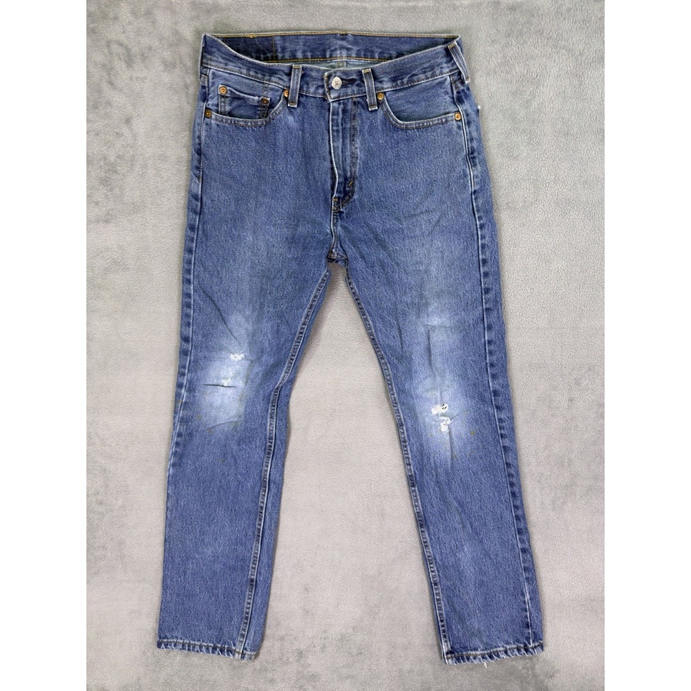 Levis 505 Jeans Mens 30x32 Blue Straight Medium Wash Denim Mid Rise Workwear